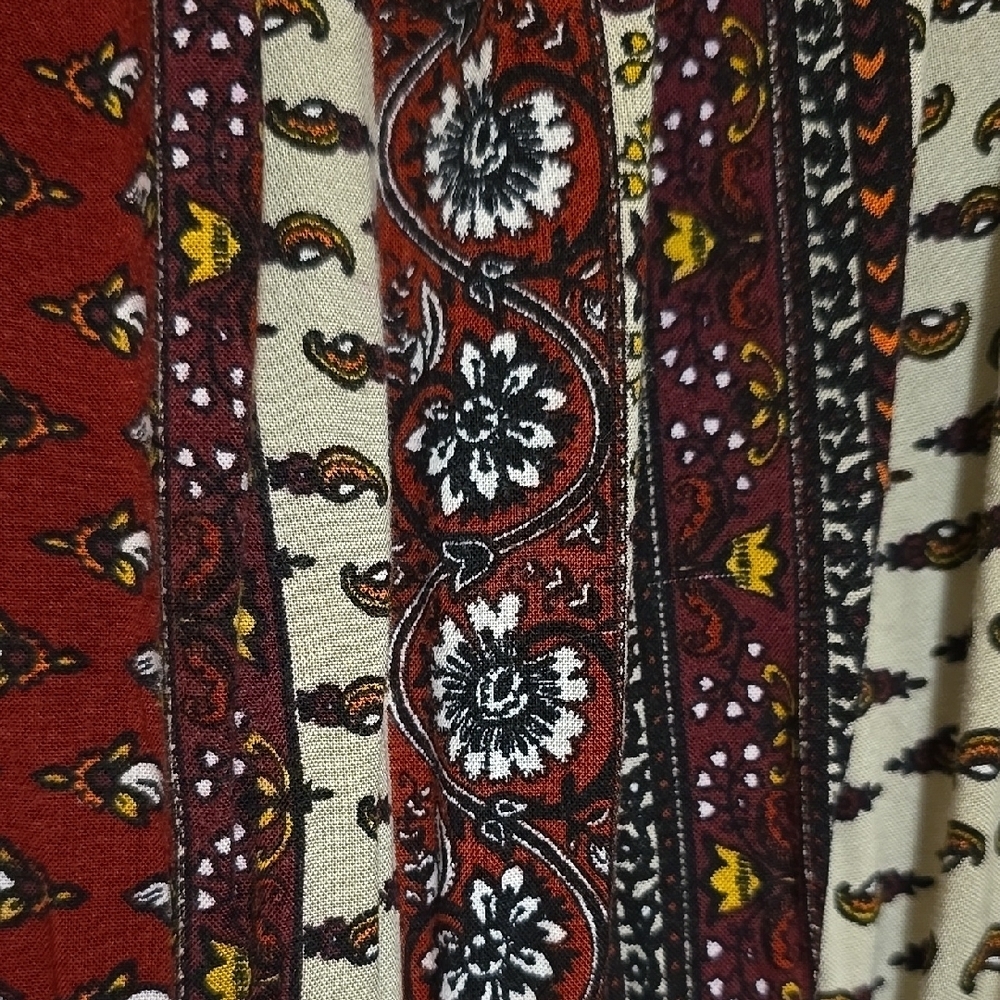 Ambiance White and Brown Boho Off-Shoulder Sundress with built in Shorts M - Picture 5 of 5